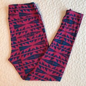 LuLaRoe pink and turquoise leggings, T/C